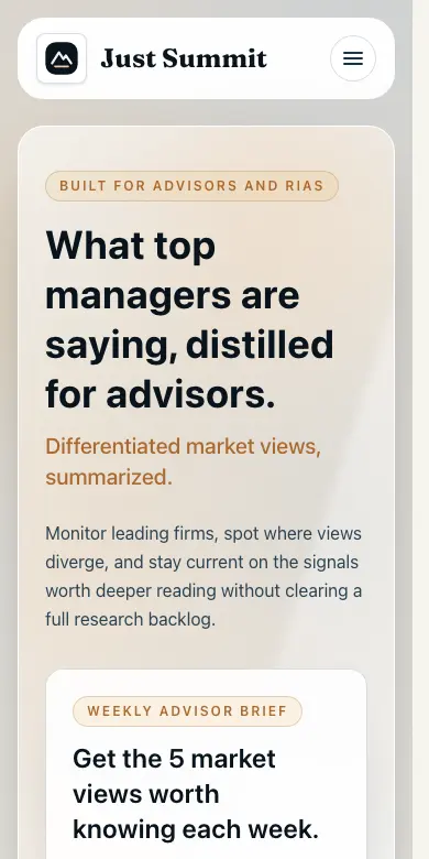 Just Summit mobile homepage preview